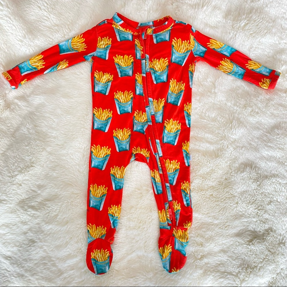 RARE Posh Peanut French Fry Footie Zippered One Piece